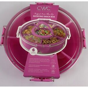 CWC Cook With Color Perfect On-The-Go Rotating Snack Box 6 Compartments Pink New